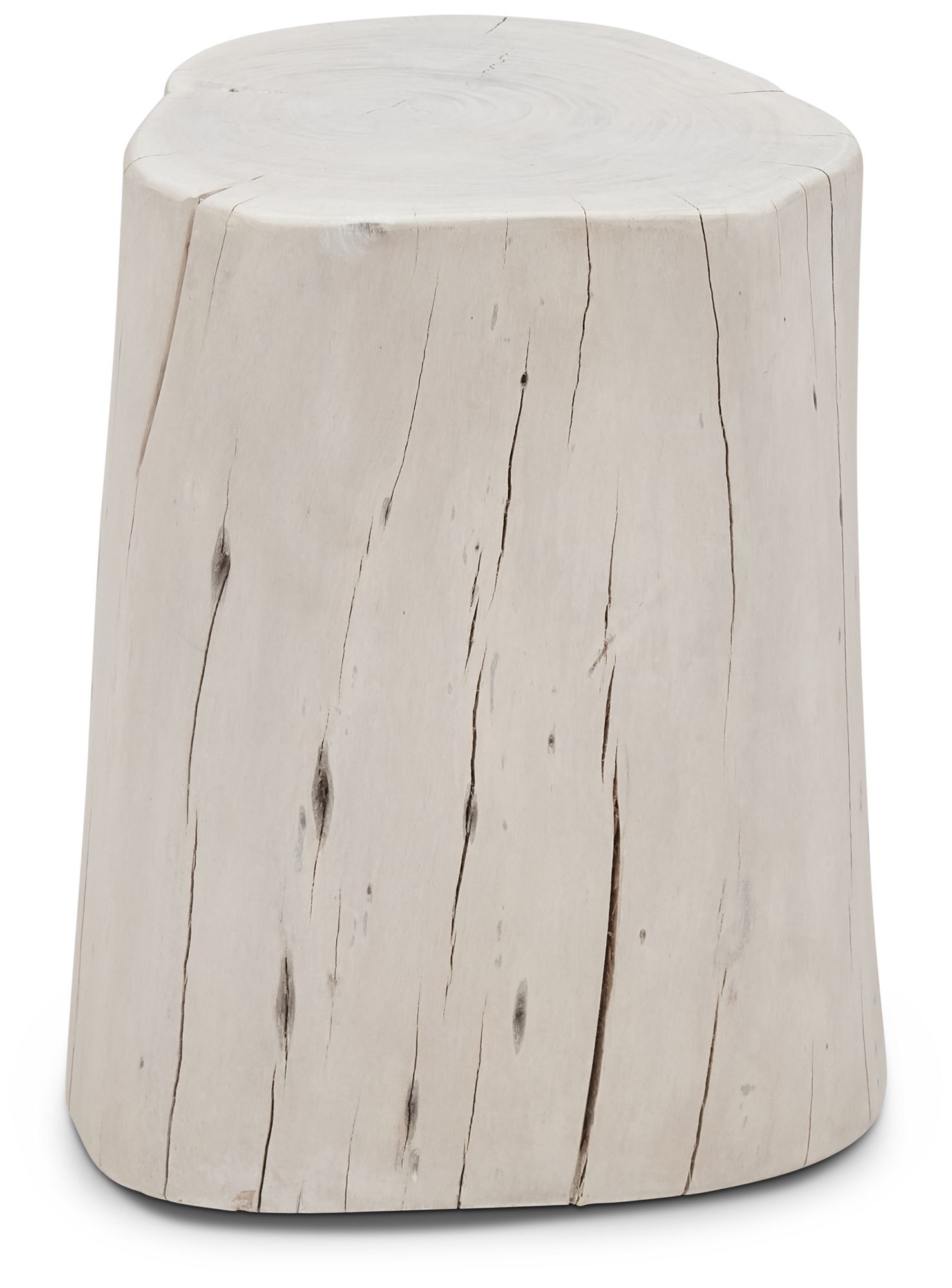 Image 3 Brooks Solid Wood Stump 13" Wide White Wash Accent Stool more views
