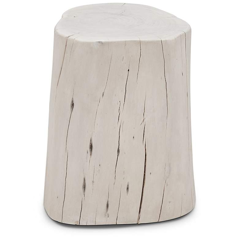 Image 3 Brooks Solid Wood Stump 13" Wide White Wash Accent Stool more views
