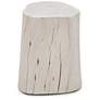3_Brooks Solid Wood Stump 13" Wide White Wash Accent Stool more views