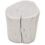 4_Brooks Solid Wood Stump 13" Wide White Wash Accent Stool more views