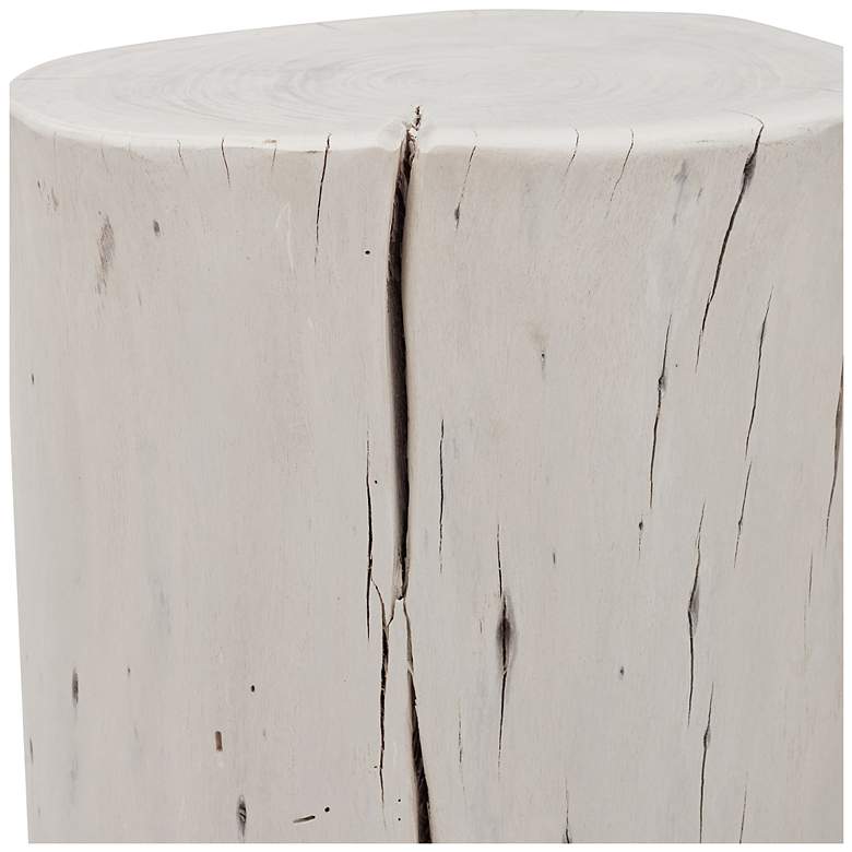 Image 5 Brooks Solid Wood Stump 13" Wide White Wash Accent Stool more views