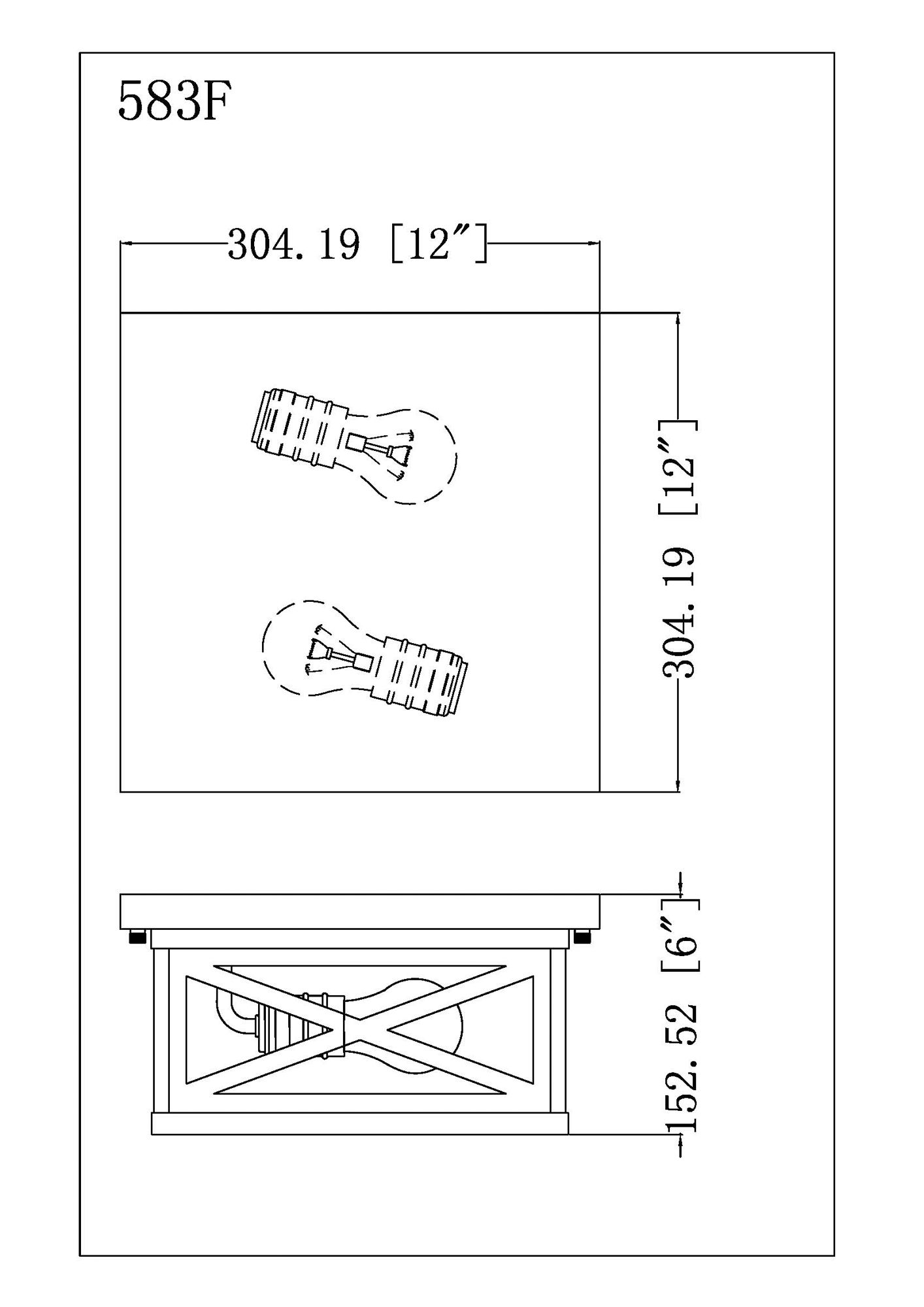 Brookside 12" Wide Black 2-Light Outdoor Ceiling Light in scene