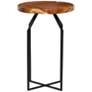 Brookside 15 3/4" Wide Brown Wood Black Metal Accent Table