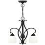 Brookside 20-in 3-Light Black Wrought Iron Shaded Chandelier