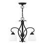 Thumbnail3 of Brookside 20-in 3-Light Black Wrought Iron Shaded Chandelier more views