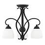 7_Brookside 20-in 3-Light Black Wrought Iron Shaded Chandelier more views