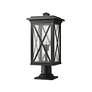 Brookside 21 1/2" High Black Outdoor Pier Mount Light in scene