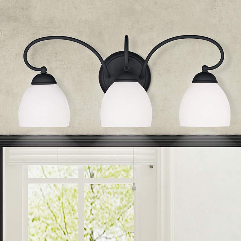 Image 2 Brookside 22 3/4" Wide Black 3-Light Vanity Bath Light