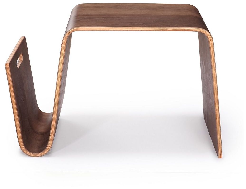 Image 6 Brookside 25.6 in. Walnut Rectangle Plywood and Ash Veneer End Table more views