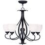 Brookside 26-in 5-Light Black Wrought Iron Shaded Chandelier