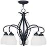 Brookside 26-in 5-Light Black Wrought Iron Shaded Chandelier