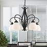 Thumbnail1 of Brookside 26-in 5-Light Black Wrought Iron Shaded Chandelier