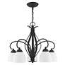 Thumbnail3 of Brookside 26-in 5-Light Black Wrought Iron Shaded Chandelier more views