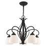 Thumbnail4 of Brookside 26-in 5-Light Black Wrought Iron Shaded Chandelier more views