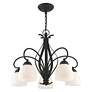 5_Brookside 26-in 5-Light Black Wrought Iron Shaded Chandelier more views