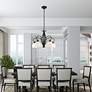 6_Brookside 26-in 5-Light Black Wrought Iron Shaded Chandelier more views