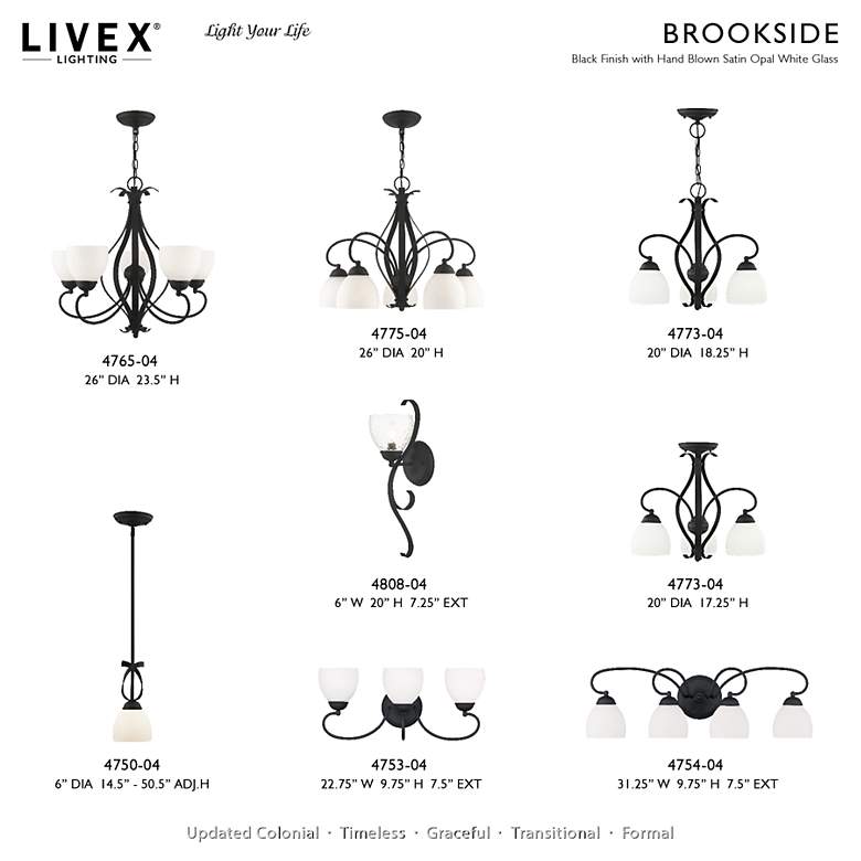 Image 7 Brookside 26-in 5-Light Black Wrought Iron Shaded Chandelier more views