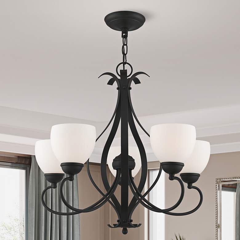 Image 2 Brookside 26" Wide Black 5-Light Chandelier