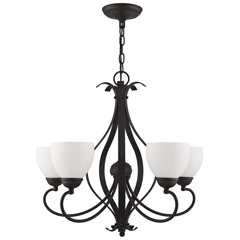 Image 5 Brookside 26" Wide Black 5-Light Chandelier more views