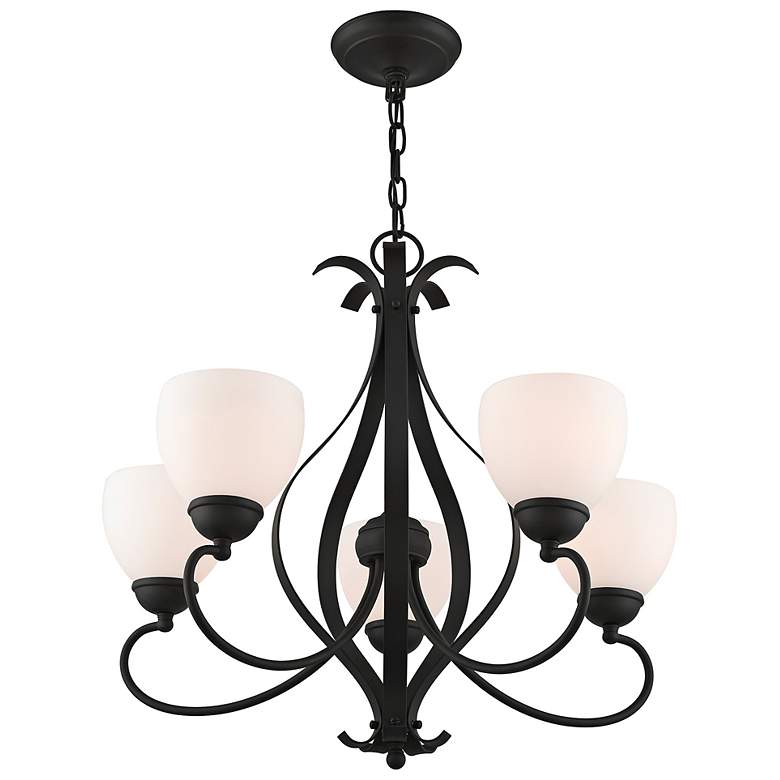Image 7 Brookside 26" Wide Black 5-Light Chandelier more views