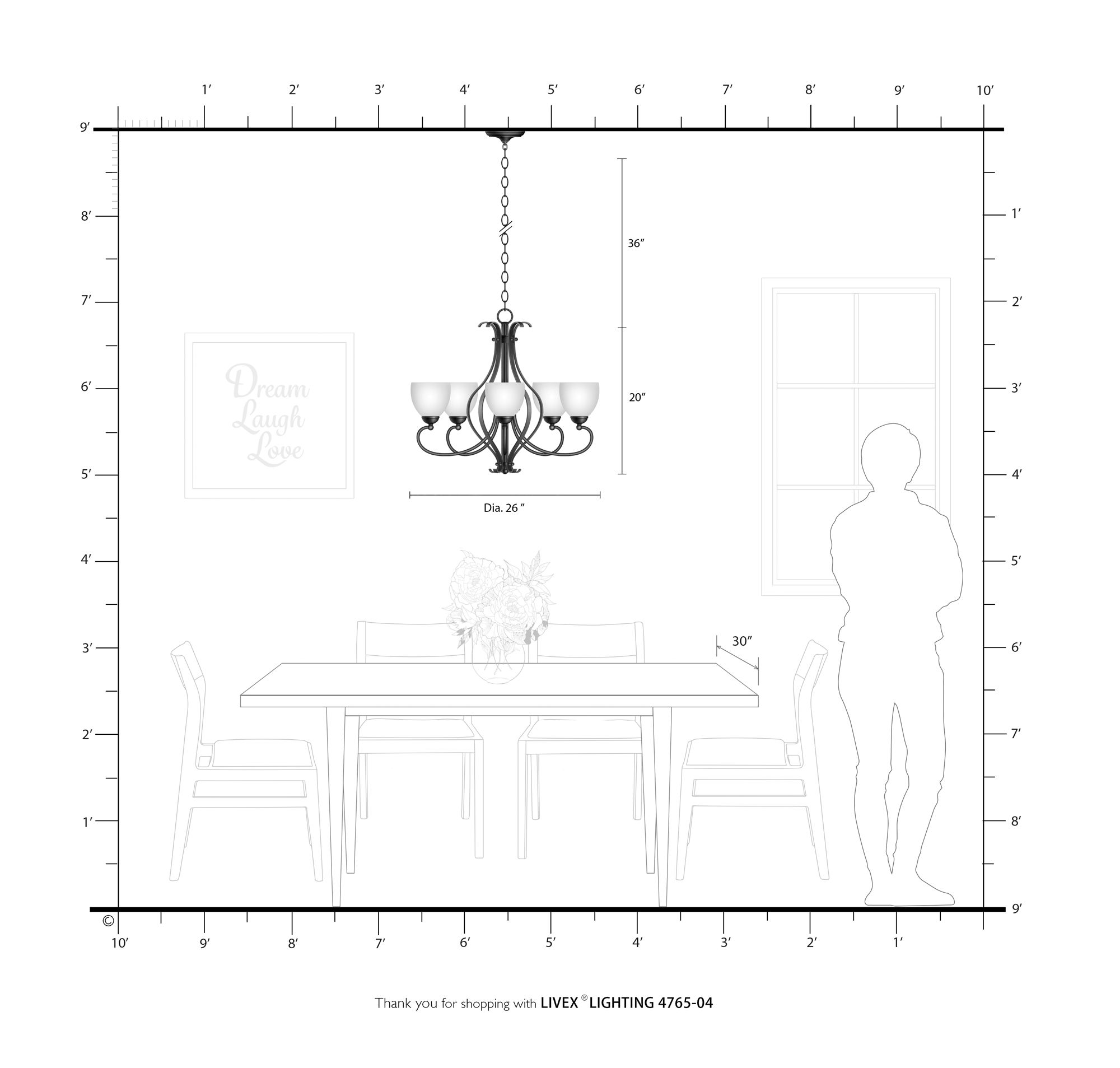 Brookside 26" Wide Black 5-Light Chandelier in scene