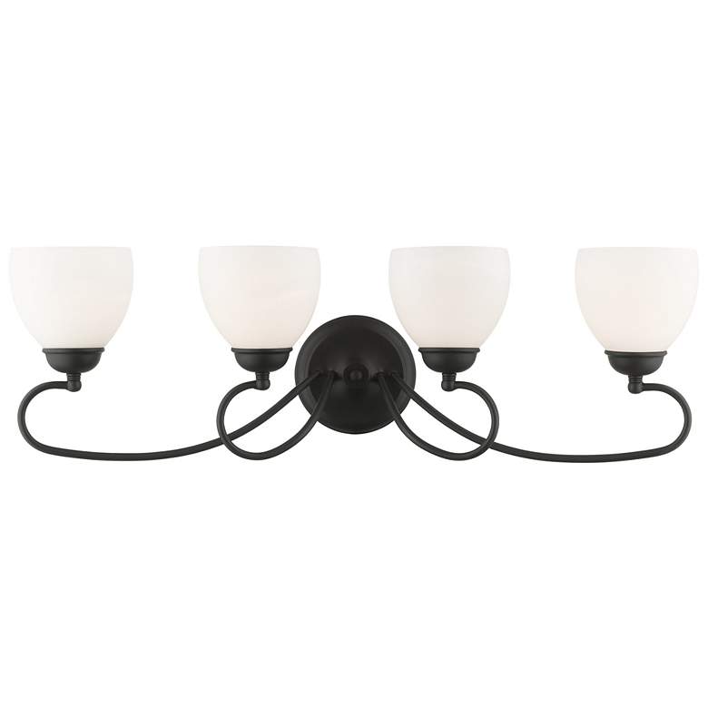 Image 1 Brookside 4-Light 9.75-in Black Bell Vanity Light