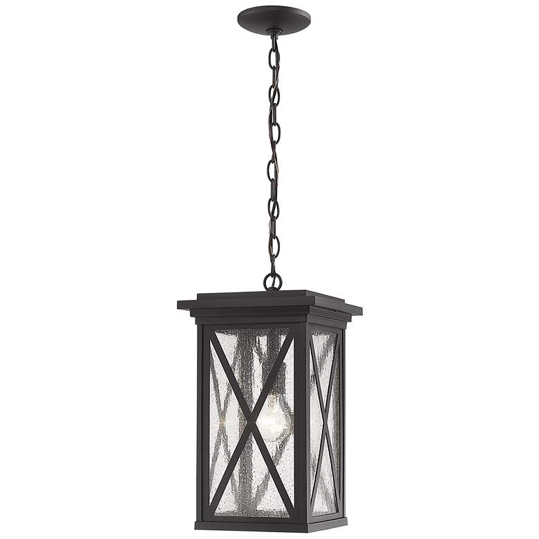Image 2 Brookside by Z-Lite Black 1 Light Outdoor Chain Mount Ceiling Fixture