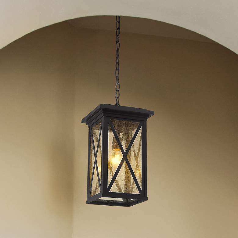Image 1 Brookside by Z-Lite Black 1 Light Outdoor Chain Mount Ceiling Fixture