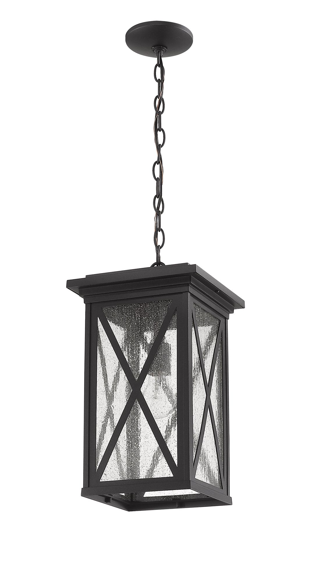 Brookside by Z-Lite Black 1 Light Outdoor Chain Mount Ceiling Fixture