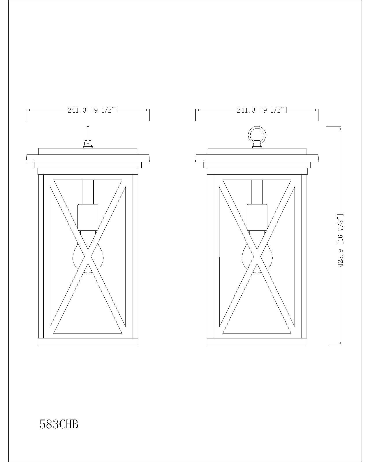 Brookside by Z-Lite Black 1 Light Outdoor Chain Mount Ceiling Fixture