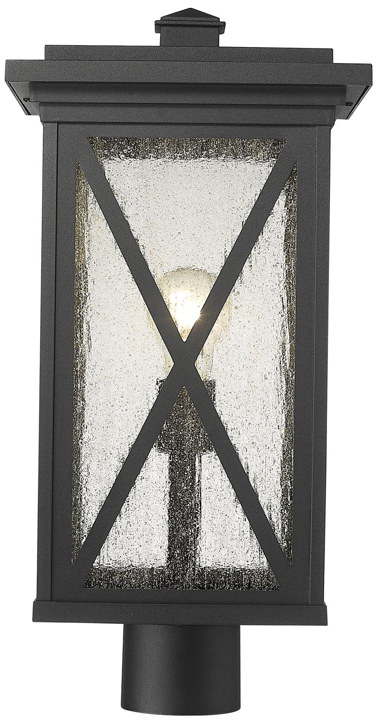 Image 2 Brookside by Z-Lite Black 19.5 inch 1 Light Outdoor Post Mount Fixture more views