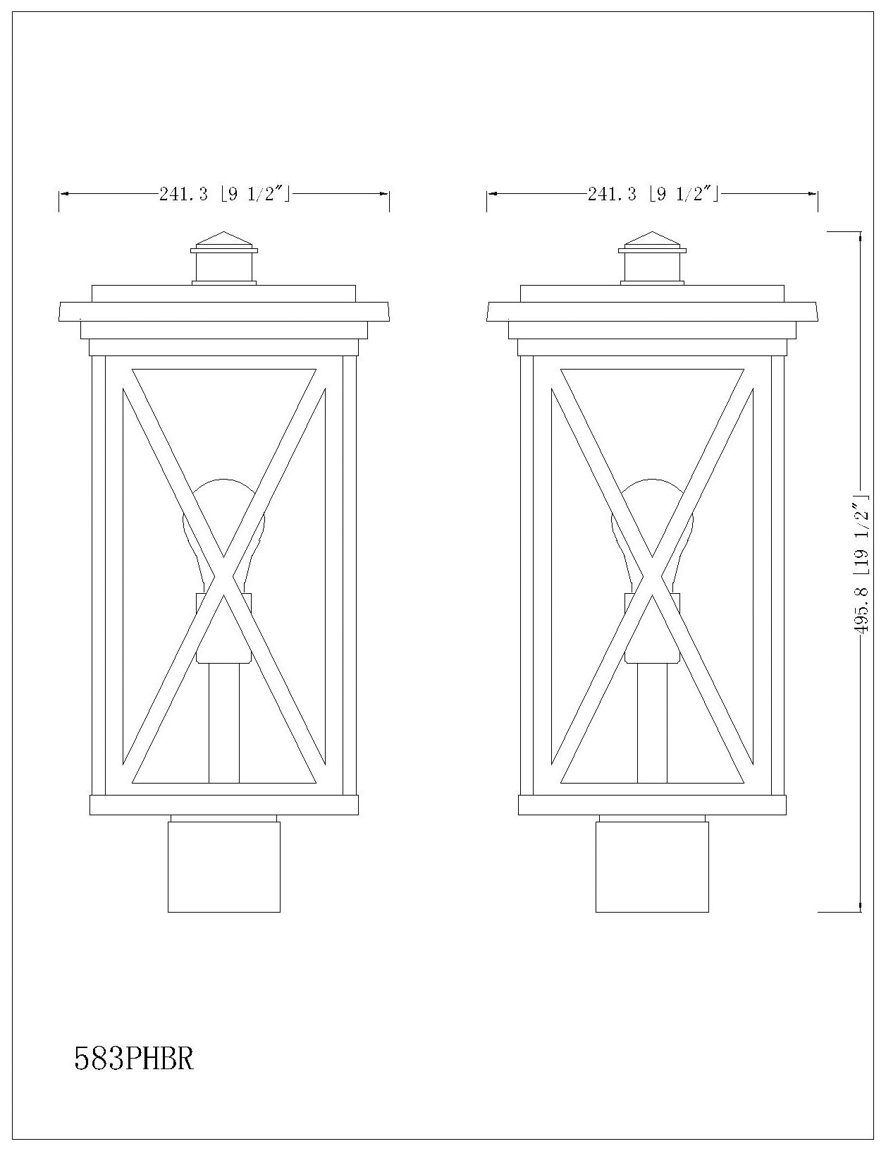 Image 6 Brookside by Z-Lite Black 19.5 inch 1 Light Outdoor Post Mount Fixture more views