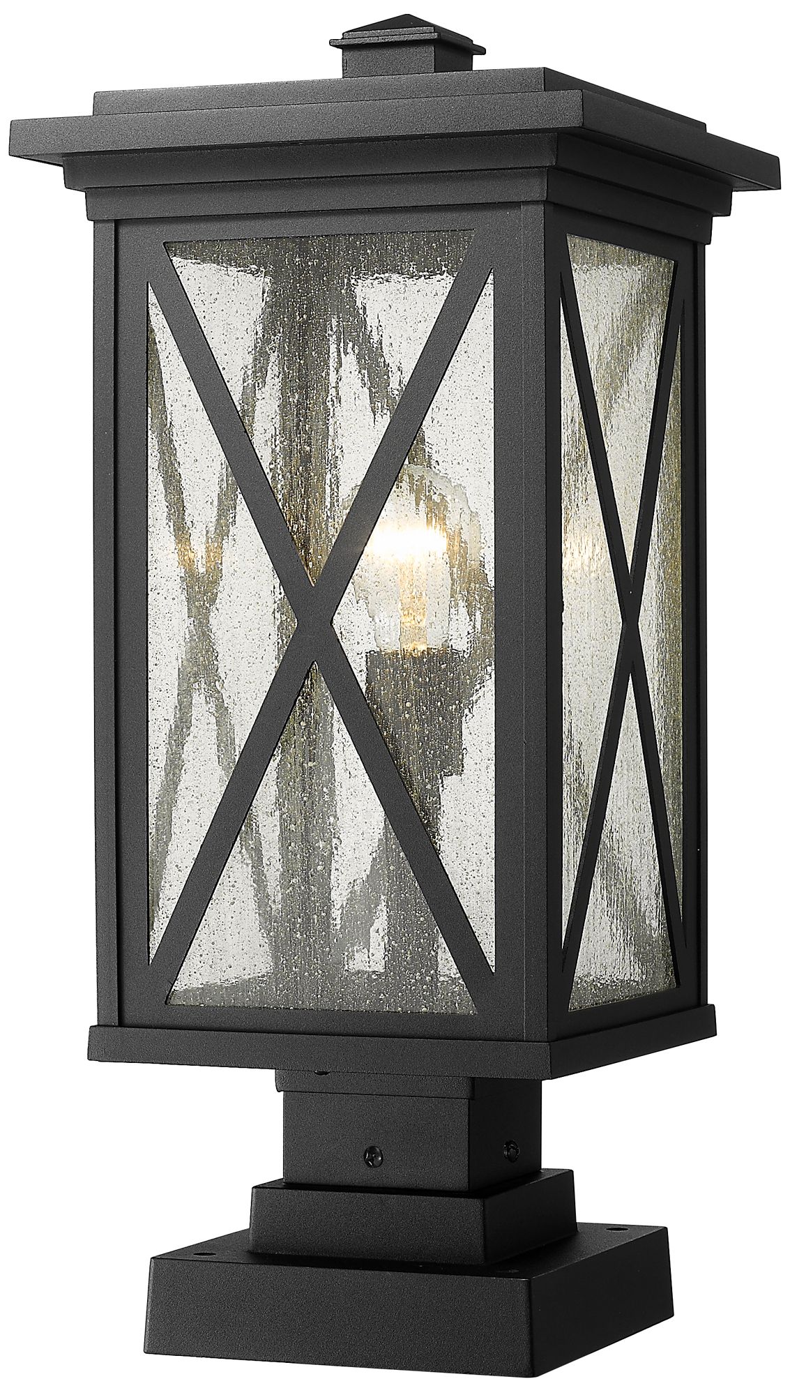 Brookside by Z-Lite Black 21.25 inch 1 Light Outdoor Pier Mounted Fixture