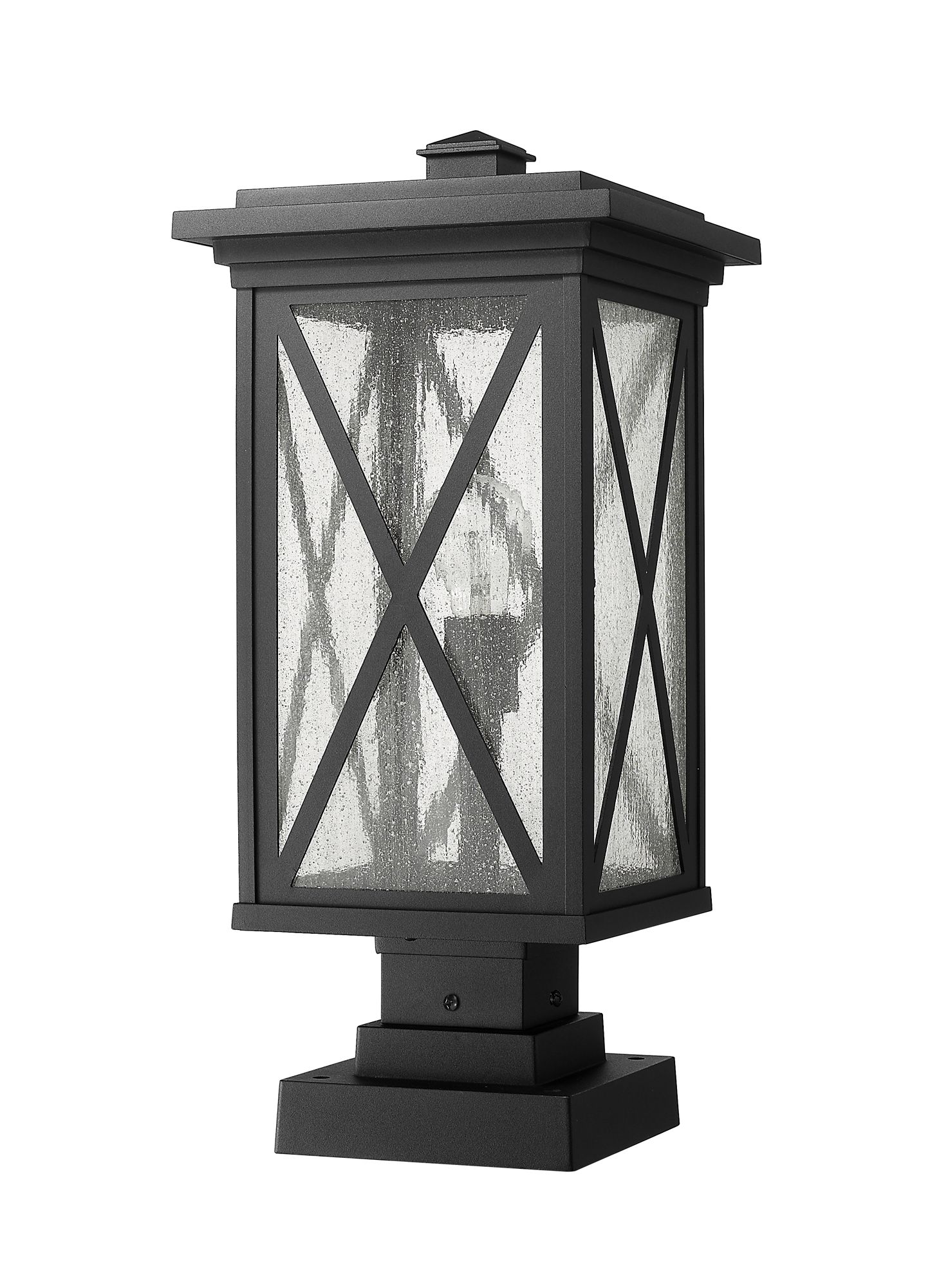 Brookside by Z-Lite Black 21.25 inch 1 Light Outdoor Pier Mounted Fixture
