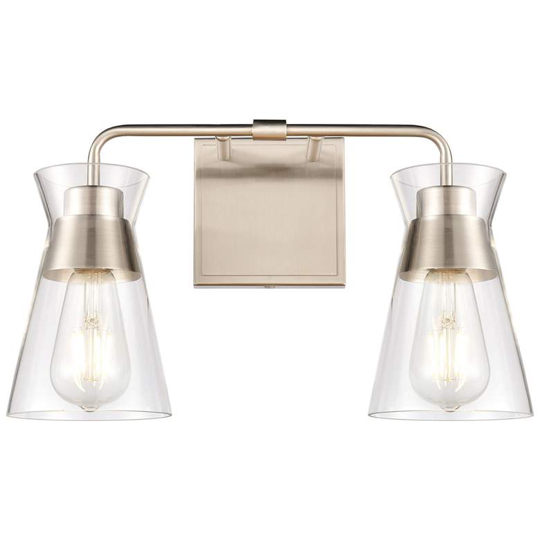Image 1 Brookville 15" Wide 2-Light Vanity Light - Satin Nickel