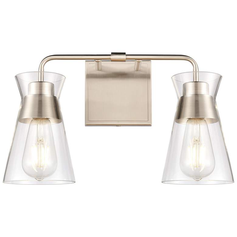 Image 1 Brookville 15 inch Wide 2-Light Vanity Light - Satin Nickel