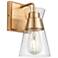 Brookville 9" High 1-Light Sconce - Burnished Brass