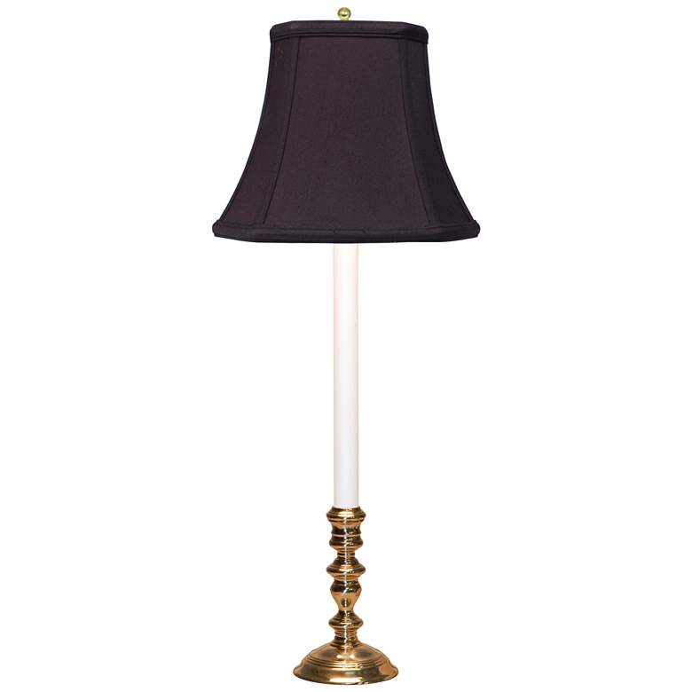 Image 2 Brookwood Polished Brass Buffet Lamp with Black Shade
