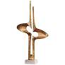 1_Brother and Sister Semi-Gloss Gold 33" High Metal Sculpture