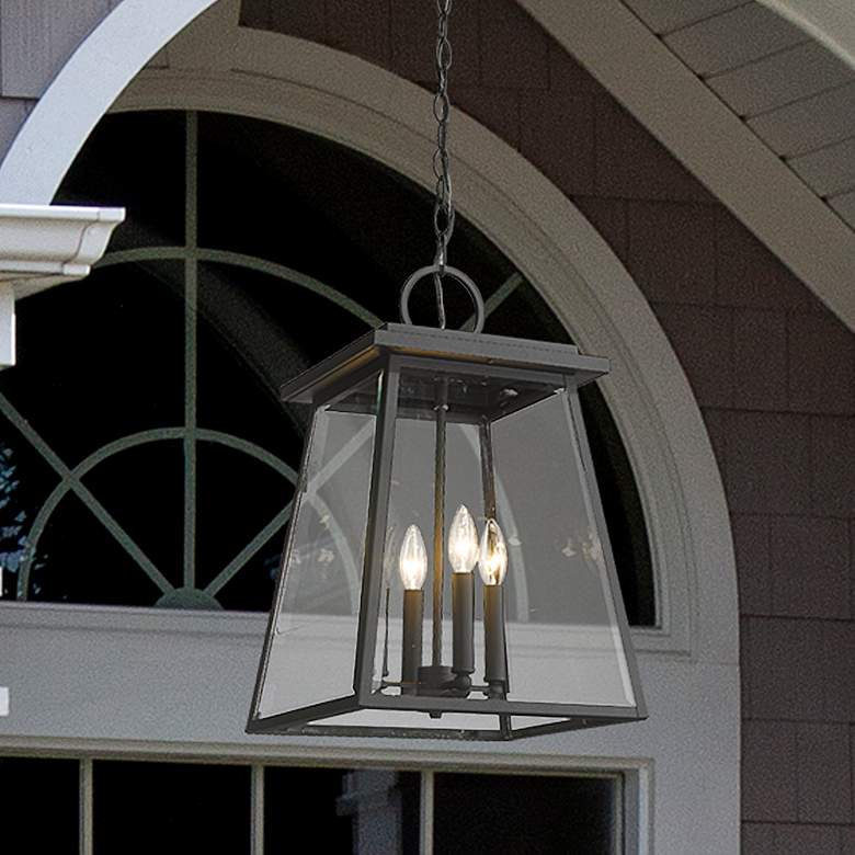 Image 2 Broughton 19 1/2" High Black 4-Light Outdoor Hanging Light