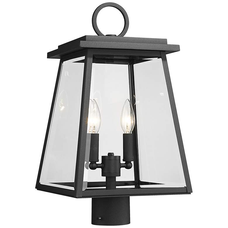 Image 1 Broughton 19 1/4" High Black 2-Light Outdoor Post Light