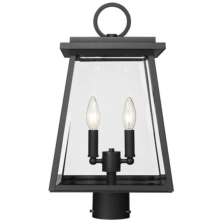 Image 2 Broughton 19 1/4" High Black 2-Light Outdoor Post Light more views