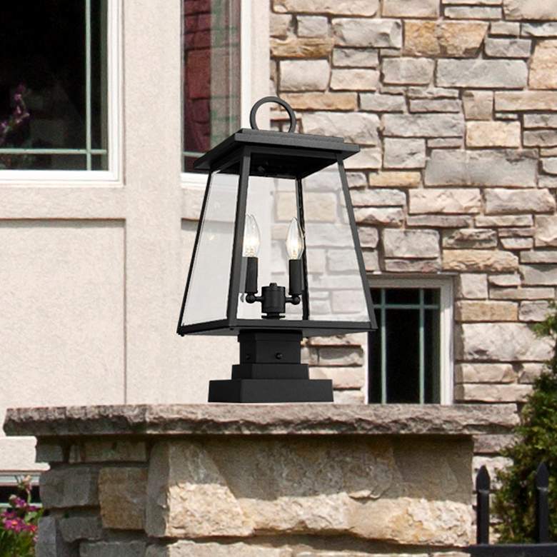 Image 2 Broughton 21" High Black 2-Light Outdoor Pier Mount Light