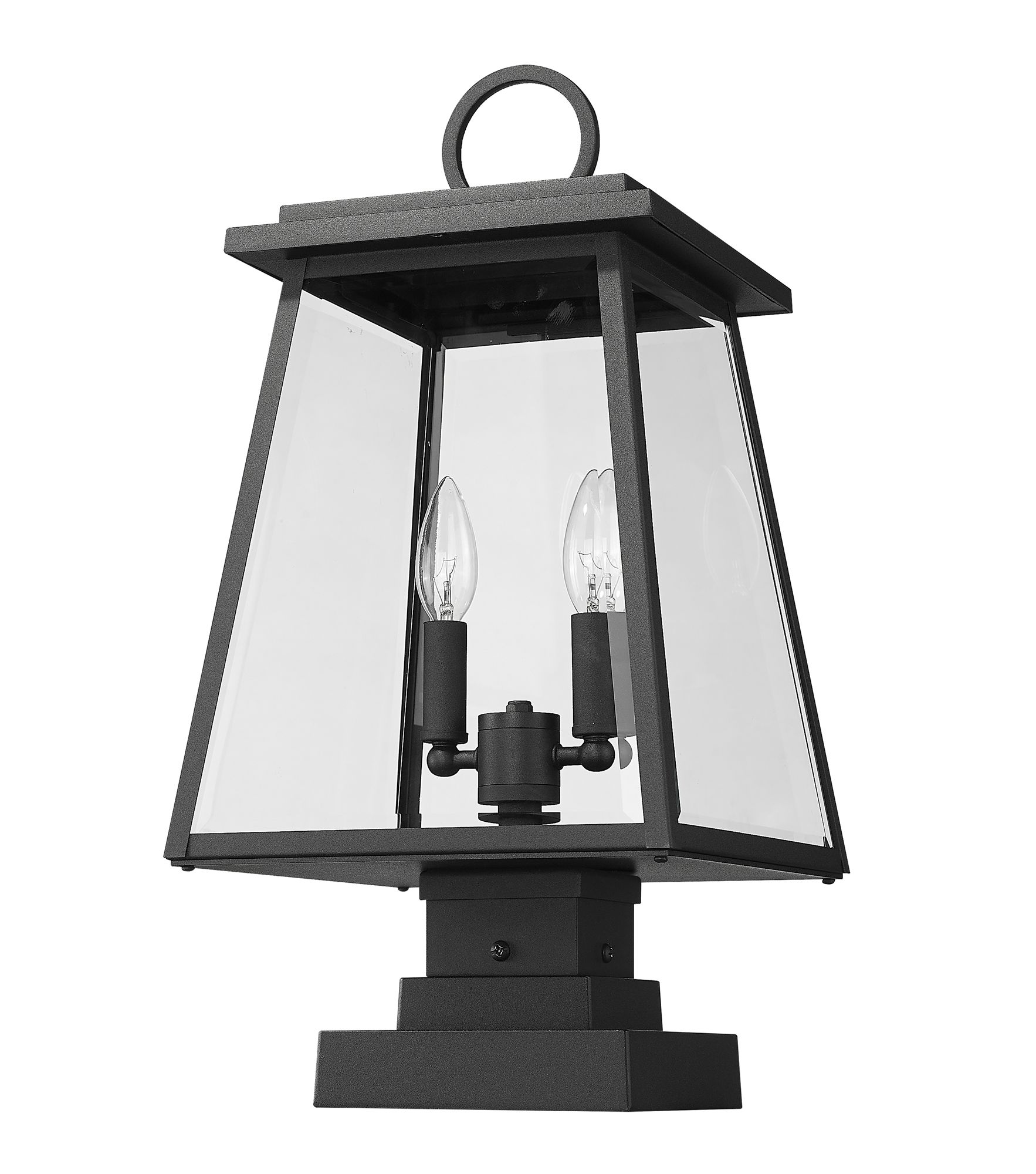 Broughton 21" High Black 2-Light Outdoor Pier Mount Light in scene