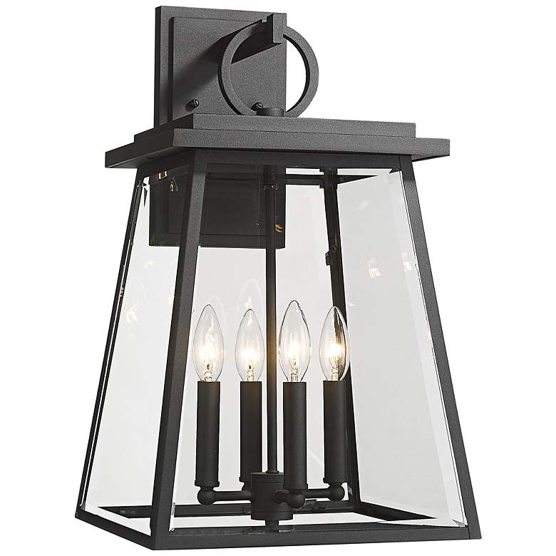 Image 1 Broughton 21" High Black 4-Light Outdoor Wall Light