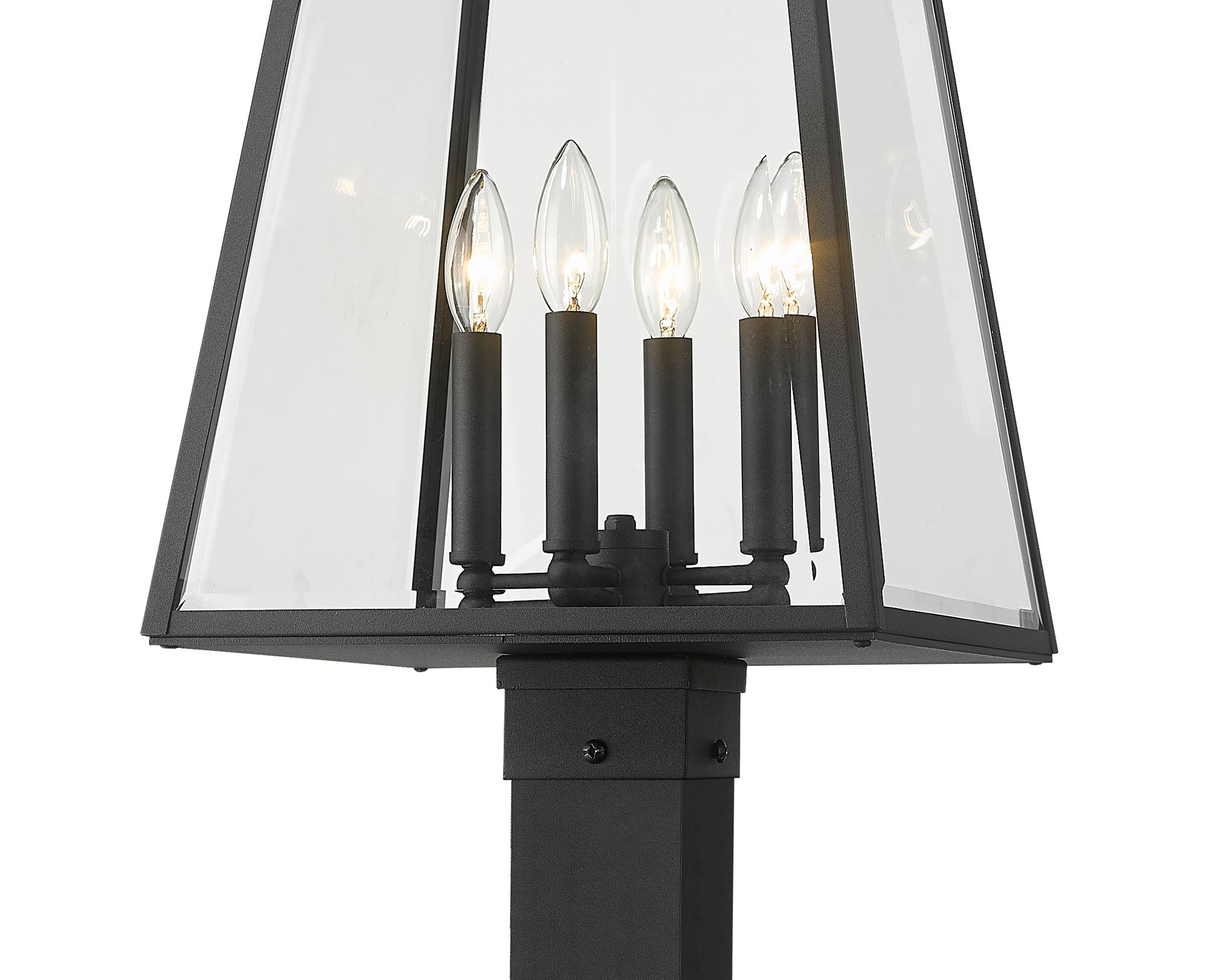 Image 7 Broughton by Z-Lite Black 115.75 inch 4 Light Outdoor Post Mounted Fixture more views