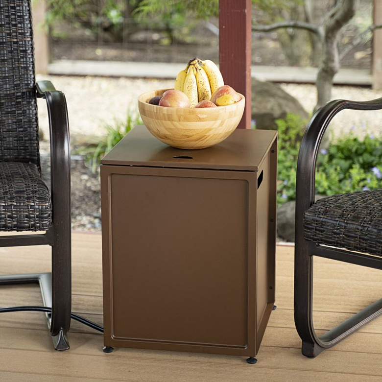 Brown 20 3/4&quot; High Outdoor Cover Table/Propane Tank Hideaway more views