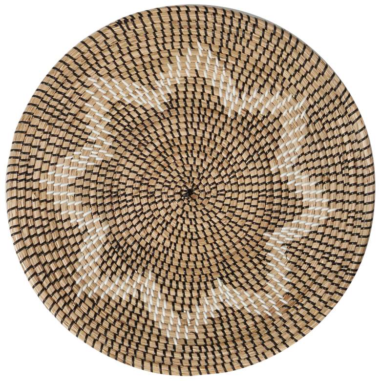Image 3 Brown and Beige Star Seagrass 3-Piece Round Wall Art Set more views