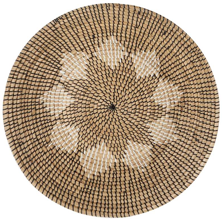 Image 4 Brown and Beige Star Seagrass 3-Piece Round Wall Art Set more views