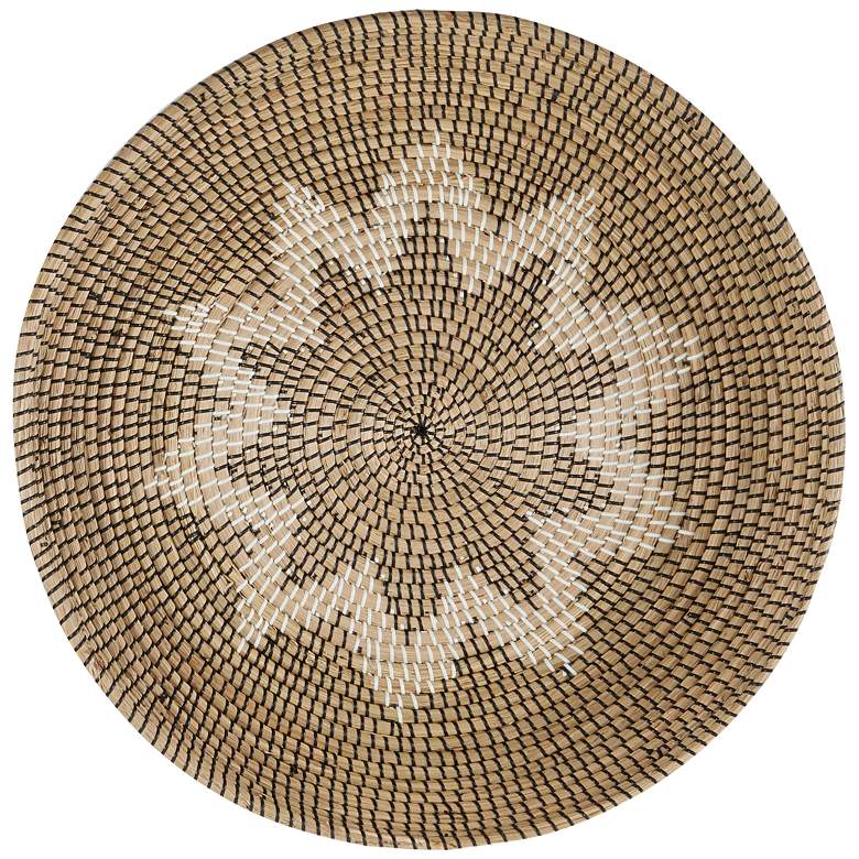Image 5 Brown and Beige Star Seagrass 3-Piece Round Wall Art Set more views